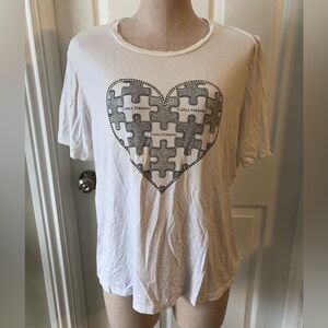 Carla Ferroni White Heart Puzzle T-Shirt